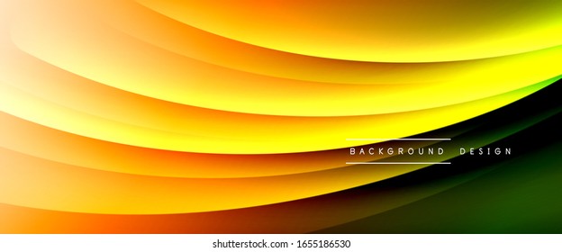 Ola líneas de estilo líquido con sombras y luz sobre fondo degradado. Fondo abstracto de color simple y moderno con efecto directo de línea de sombra. Ilustración de vectores para