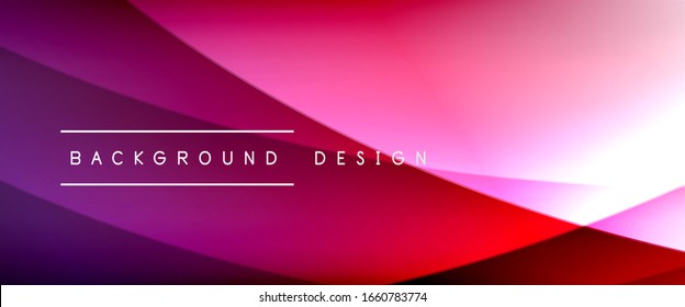Ola líneas de estilo líquido con sombras y luz sobre fondo degradado. Fondo abstracto de color simple y moderno con efecto directo de línea de sombra. Ilustración de vectores para