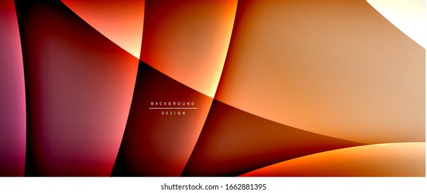 Wave liquid style lines with shadows and light on gradient background. Trendy simple fluid color gradient abstract background with dynamic straight shadow line effect. Vector Illustration For