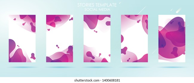 wave liquid template collection with gradient splashes  for story social media, can use for sale banner background, photo, summer sale , website, mobile app, poster, flyer, coupon, gift card - Vector