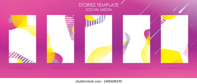 wave liquid template collection with gradient splashes for story social media , can use for sale banner background, photo, summer sale , website, mobile app, poster, flyer, coupon, gift card - Vector