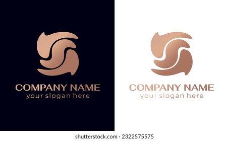 Wave logo. Abstract universal logo for business. Elegant flowing lines. Template for creating a unique luxury design