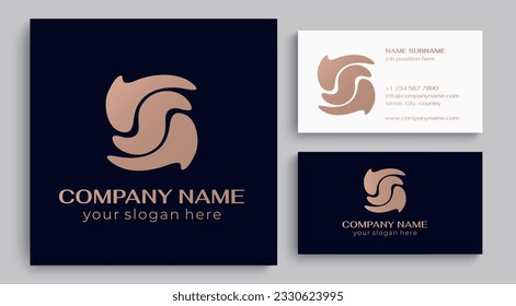 Wave logo. Abstract universal logo for business. Elegant flowing lines. Template for creating a unique luxury design