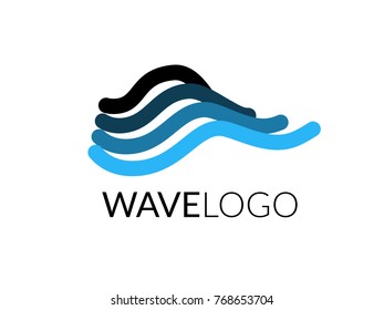 Wave logo. Aquatic water or sea theme business. Vector logo