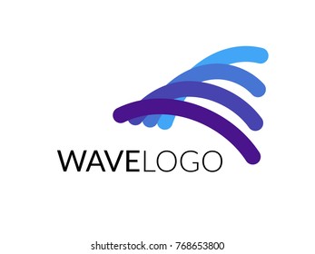 Wave logo. Aquatic water or sea theme business. Vector logo