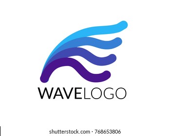 Wave logo. Aquatic water or sea theme business. Vector logo