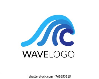 Wave logo. Aquatic water or sea theme business. Vector logo