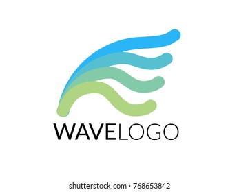 Wave logo. Aquatic water or sea theme business. Vector logo