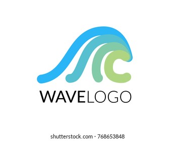 Wave logo. Aquatic water or sea theme business. Vector logo