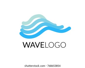 Wave logo. Aquatic water or sea theme business. Vector logo