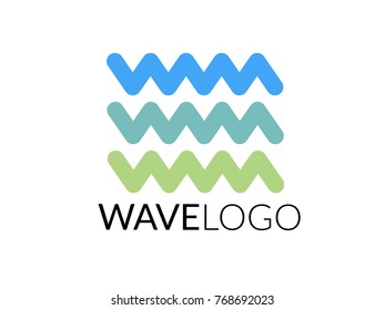 Wave logo. Aquatic water or sea theme business. Vector logo