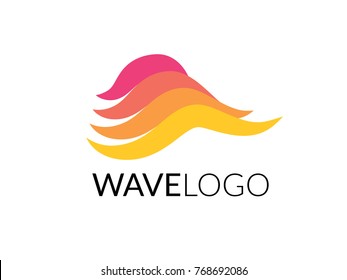 Wave logo. Aquatic water or sea theme business. Vector logo