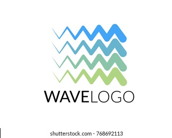 Wave logo. Aquatic water or sea theme business. Vector logo