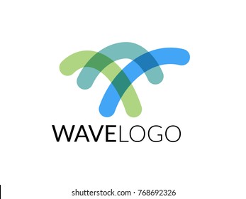 Wave logo. Aquatic water or sea theme business. Vector logo