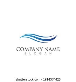  wave logo beach  icon vector illustration