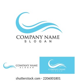 Wave logo beach simple vector