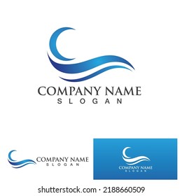 Wave logo beach and symbol vector