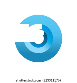 Das Wellenlogo ist blau, geeignet für Unternehmen im Naturbereich