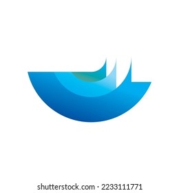 the wave logo is blue, suitable for companies related to nature