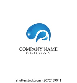 wave logo bussiness element of nature concept design template