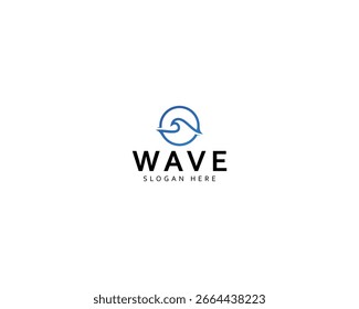 Logotipo de la onda con el diseño del logotipo del estilo del círculo y de la línea