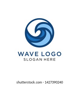 Wave logo in circle shape.