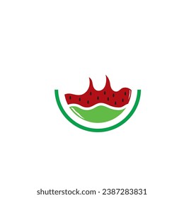 wave logo circle watermelon icon vector illustration design