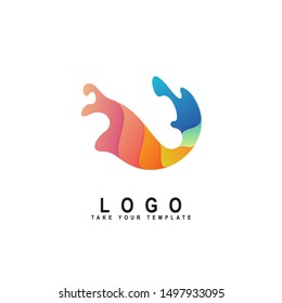 wave logo with colorful water design template
