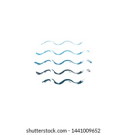 Wave logo concept.  Brush wave in circle