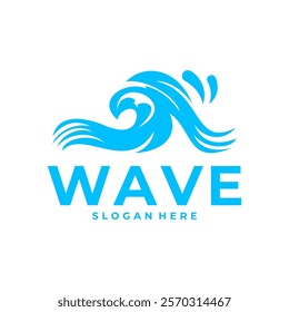 Wave logo concept design template. Water wave logo design template