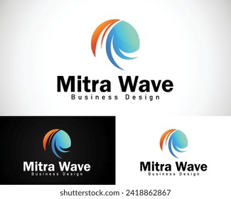 Marke für kreatives Design mit Wellenlogo