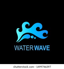 Wave logo with design abstract and simple 