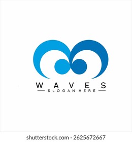 Wave logo design with the concept of the initial letter W in negative space.