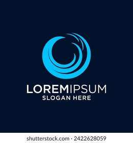 wave logo design graphic template
