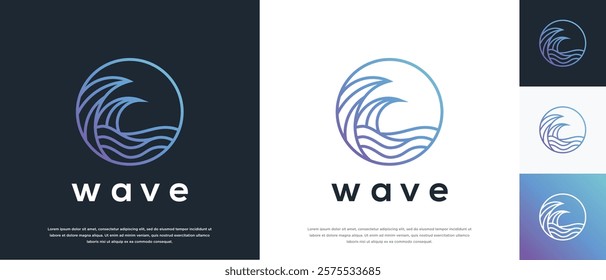 Wave logo design illustration. Nature wave logo template.