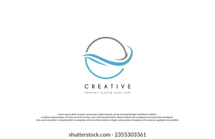 wave logo design illustration vector. Blue Wave icon. Usable for Business and Holiday Logos, Isolated on white background