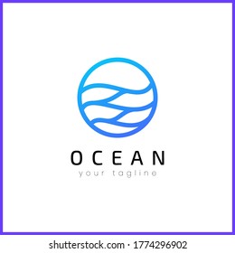 Wave logo design in line form