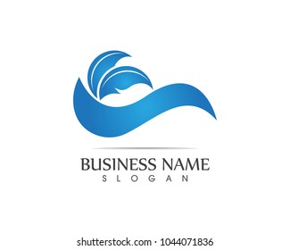 Wave logo design template