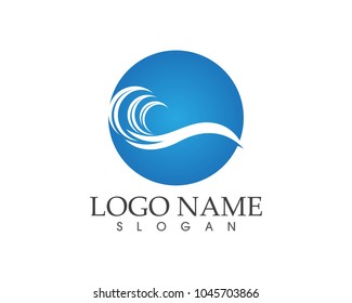 Wave logo design template