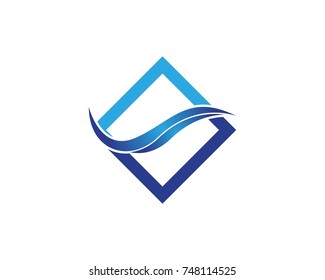 Wave logo design template