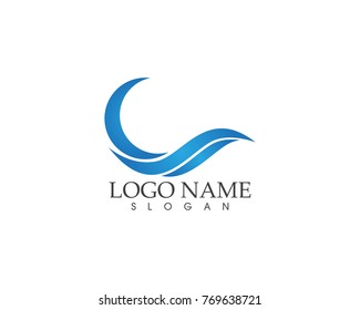 Wave logo design template