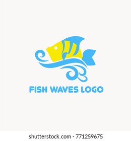 wave logo design template