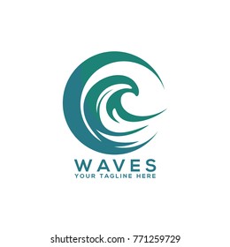 wave logo design template