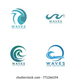 wave logo design template