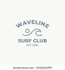 Wave logo design template for surf club, surf shop, surf merch. 