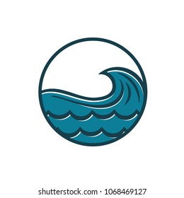 Wave logo design template. Vector Illustration