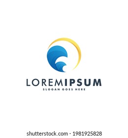Wave logo design template vector