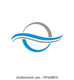 Wave logo design template vector inside circle