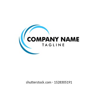 Wave logo design vector template