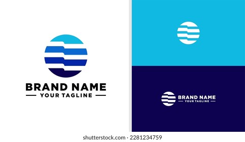 WAVE LOGO GEOMETRIC MODERN SIMPLE SHAPE EDITABLE